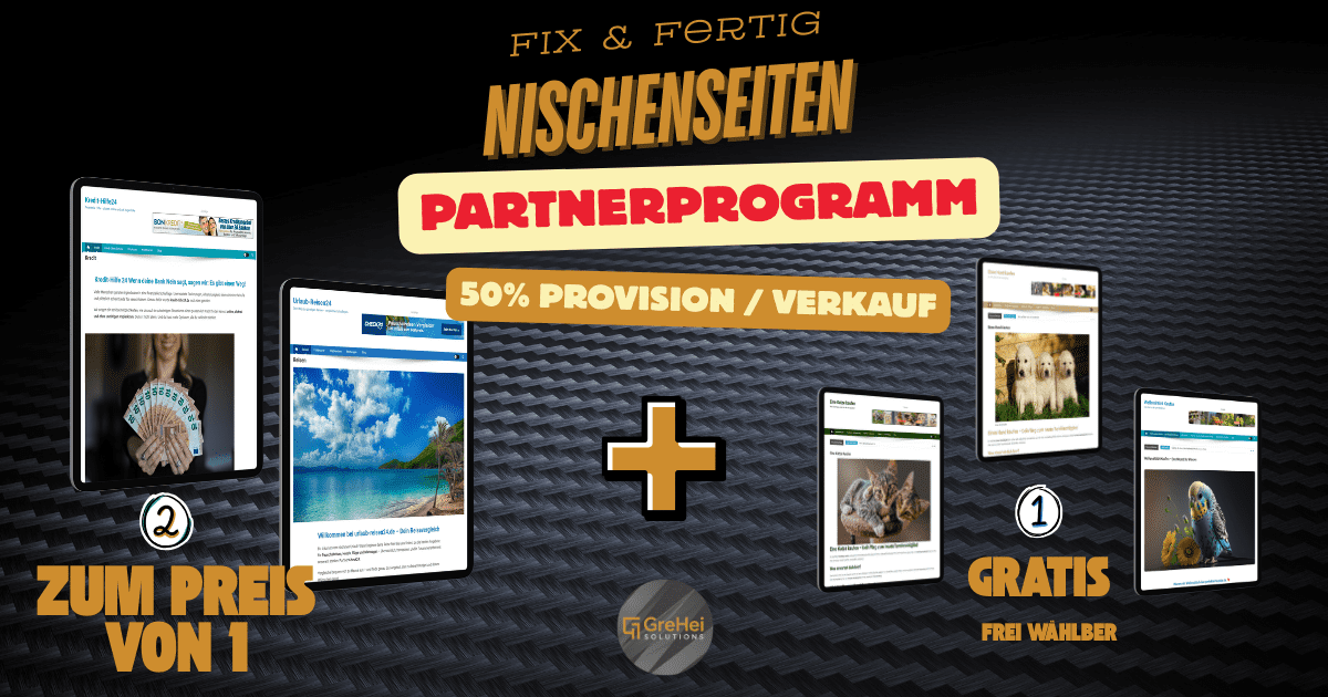 Nischenseiten 3er Bundle Partnerprogramm