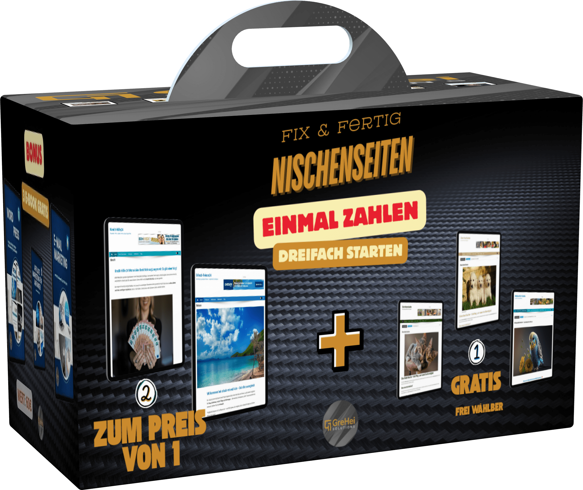 Nischenwebseiten – Einmal zahlen, dreifach starten